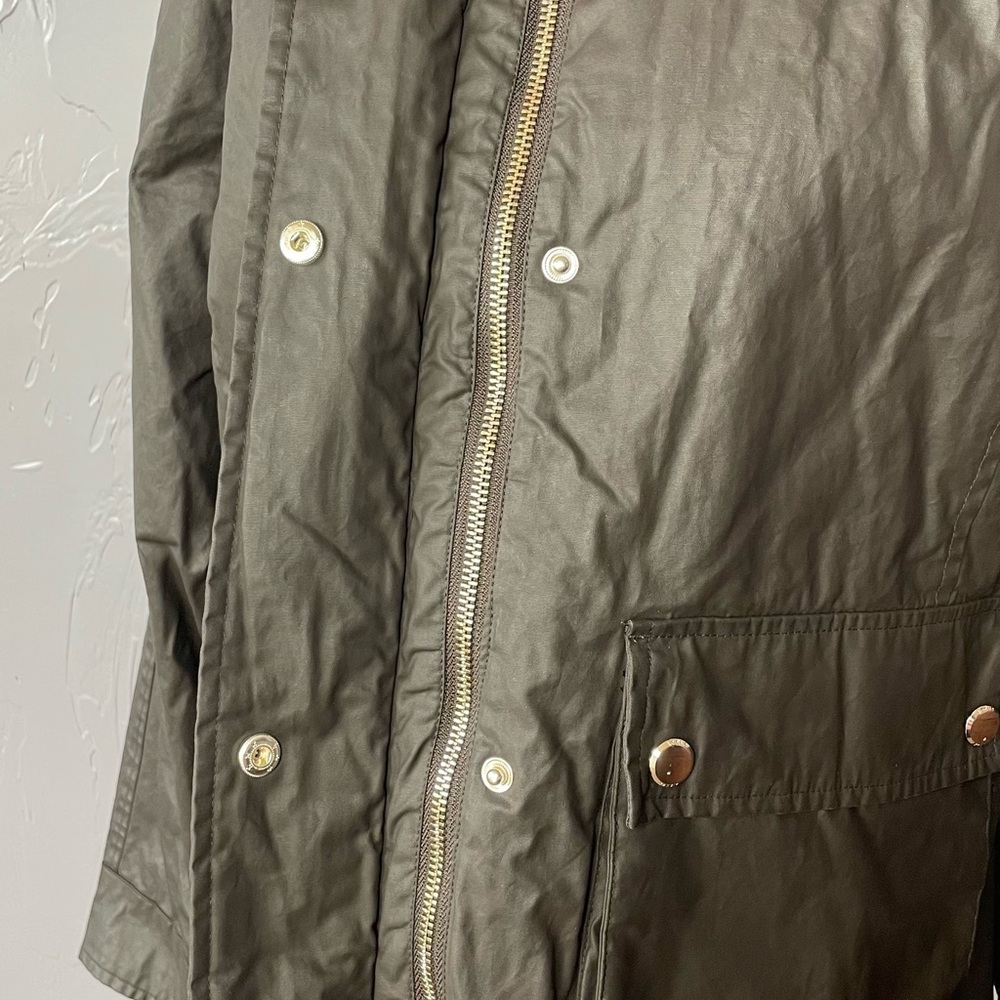 Kensie Waxed Short Barn Jacket In Dark Brown NWT size M Retail $275 - Picture 8 of 13